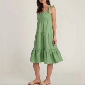 Marine Layer Jude Flutter Sleeve Cotton Dress - Jade Sheen -S - NWT
